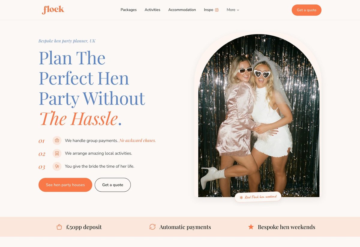 The Flock landing page rebuilt around the paid click's promise