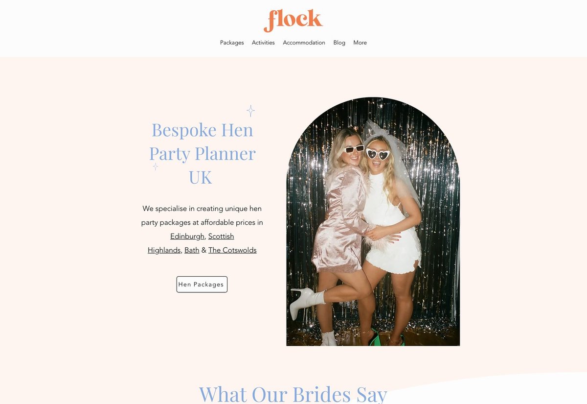 The original Flock landing page before the after.click rebuild